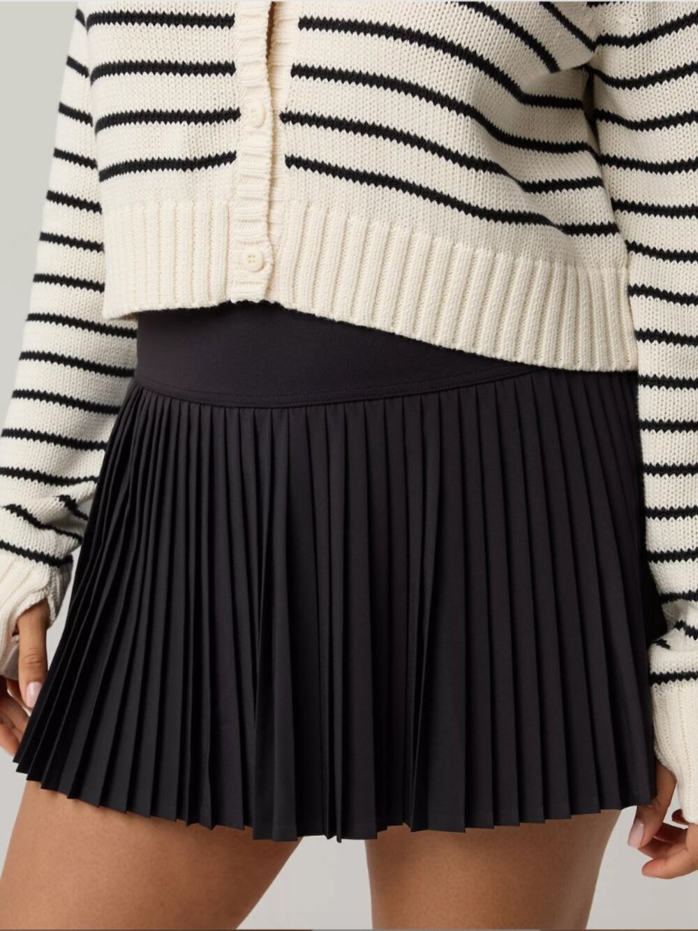 NWOT OFFLINE by Aerie All Aces Tennis Skort Black XL High Waist Pleated